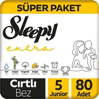 Sleepy Extra Günlük Aktivite Süper Paket Bebek Bezi 5 Numara Junior 80 Adet