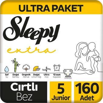 Sleepy Extra Günlük Aktivite Ultra Paket Bebek Bezi 5 Numara Junior 160 Adet