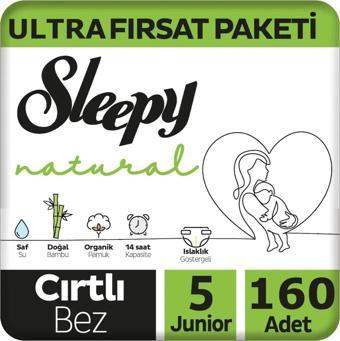 Sleepy Natural Bebek Bezi Ultra Avantaj Paketi 5 Numara Junior 11-18 Kg 160 Adet