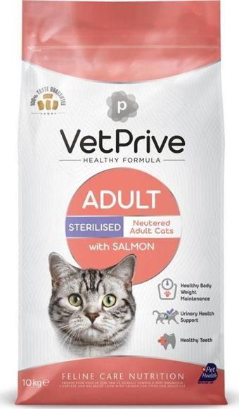 Vet Prive Kısırlaştırılmış Kedi Maması Somonlu 10 Kg