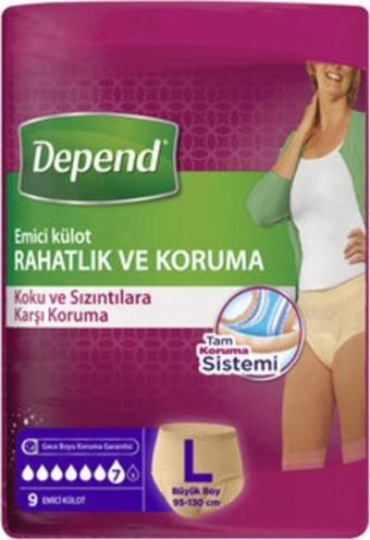 Depend Emici Külot Büyük Boy Kadın 9 Lu