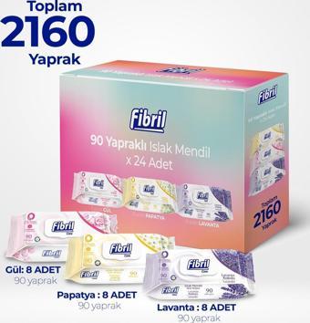 Fibril Care Çiçek Serisi Set Islak Mendil 24x90 Lı Paket 2160 Yaprak