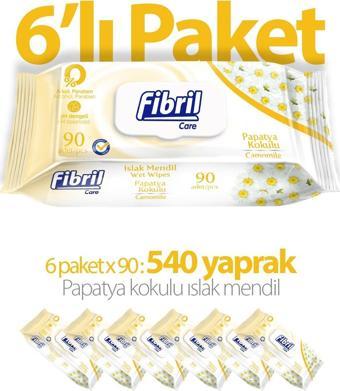 Fibril Papatya Kokulu Islak Mendil 6x90 Lı Paket 540 Yaprak.