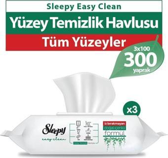 Sleepy Easy Clean Yüzey Temizlik Havlusu 3x100 (300 Yaprak)