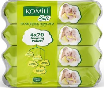 Komili Soft Islak Havlu 70 Yaprak 4'lü Paket 