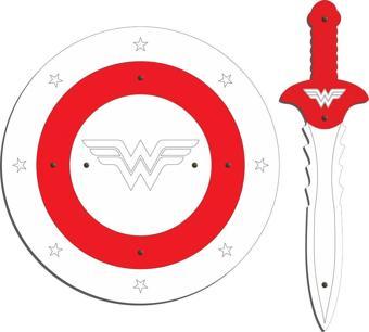 Ahtek Ahşap Oyuncak Seti 2’li, Wonder Woman Figürlü Kalkan Ve Kılıç
