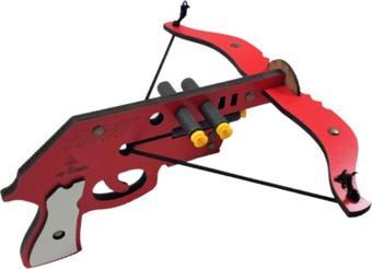 Ahtek Ahşap Sünger Mermi Atan Oyuncak Tetikli Arbalet (crossbow) Yay