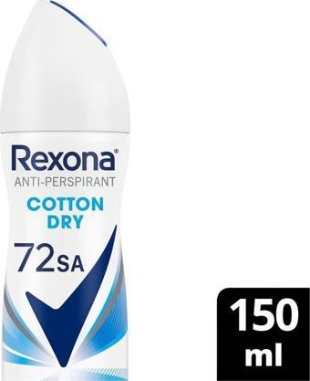 Rexona Kadın Sprey Deodorant Cotton Dry 72 Saat Kesintisiz Üstün Koruma 150 ml