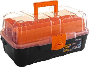 SKY TOPTAN Super-bag 16” Takım Çantası 3 Raflı Hırdavat Çivi  (şeffaf) Asr-5038 (Lisinya)