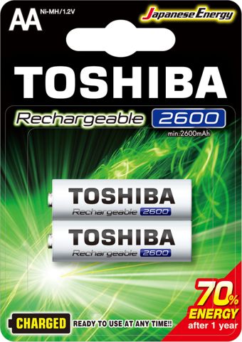 TOSHIBA 2600 MAH ŞARJLI KALEM PİL 2Lİ