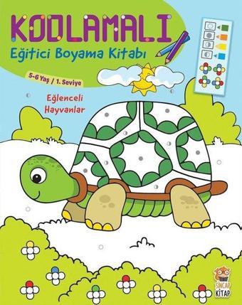 Eğlenceli Hayvanlar 5-6 Yaş-Kodlamalı Eğitici Boyama Kitabı-1.Seviye - Kolektif  - Sincap Kitap