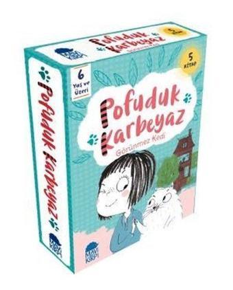 Pofuduk Karbeyaz Görünmez Kedi Seti-5 Kitap Takım - Pip Jones - Mavi Kirpi