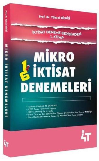 Mikro İktisat Denemeleri-İktisat Deneme Serisinden 1.Kitap - Yüksel Bilgili - 4T  Yayınları