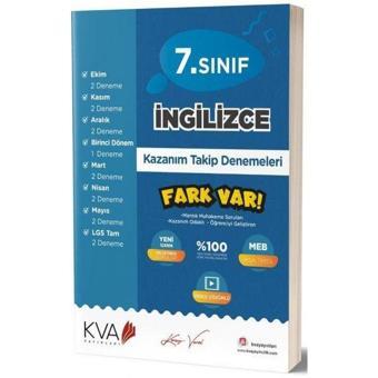 7. Sınıf İngilizce Kazanım Takip Denemeleri - Kolektif  - KVA Yayınları