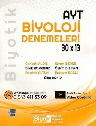 2022 AYT Biyoloji 30x13 Deneme - Kolektif  - Biyotik Yayınları