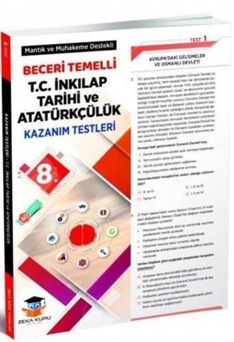 8. Sınıf Beceri Temelli T.C. İnkılap Tarihi ve Atatürkçülük Kazanım Testleri - Kolektif  - Zeka Küpü Yayınları