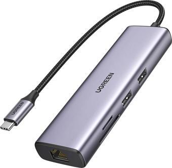 Ugreen HDMI 1000Mbps Gigabit Ethernet Kart Okuyucu USB Çoklayıcı Hub Adaptör