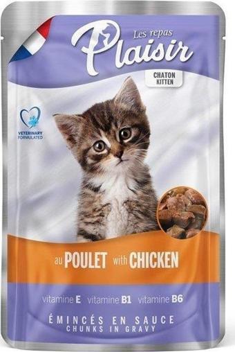 Plaisir Pouch Kitten Tavuklu Yavru Kedi Konservesi 100 Gr