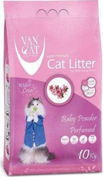 VanCat BabyPowder Bentonit Kedi Kumu İnce Taneli 10 KG