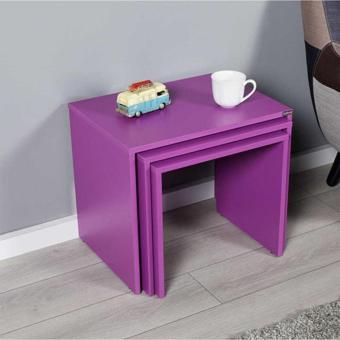 Adore Mobilya Adore Triple Zigon Sehpa Shp-103-uu-1 Mor