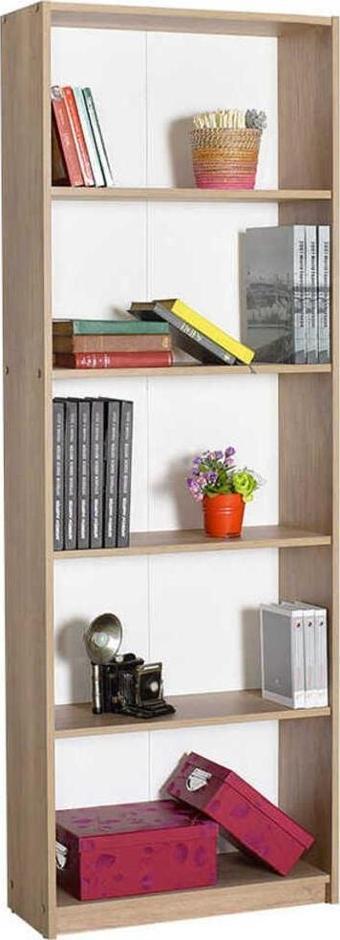 Adore Mobilya Max 5 Raflı Kitaplık - Açık Ceviz (tori) 58x170x23 Cm (gxyxd)