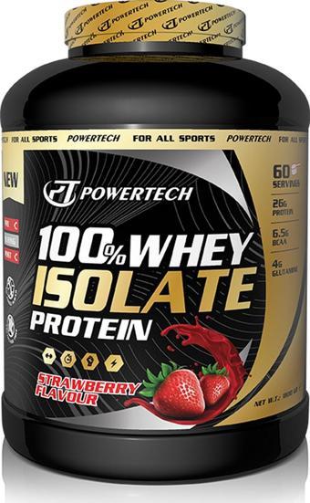 Powertech Isolate %100 İZOLE Whey 1800Gr Çilek Protein Tozu 26gr İzole Protein+6,5gr Bcaa+4gr Glutamin