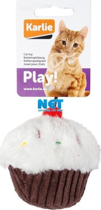 Karlie Peluş Kedi Oyuncağı 11,5 CM KEK Beyaz- Kahve Rengi