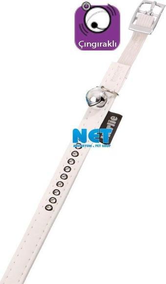 Karlie Deri Taşlı Kedi Tasma Xs 30Cm-11Mm Beyaz 