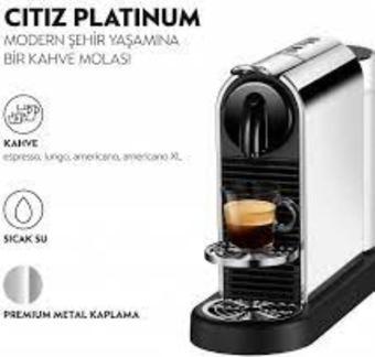 Nespresso Citiz D 140 Platinum Paslanmaz Çelik Kapsül Kahve Makinesi