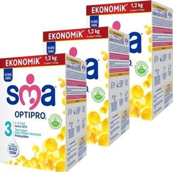 SMA Optipro Probiyotik 3 1- 3 Yaş Devam Sütü 1200 Gr X 3 Adet