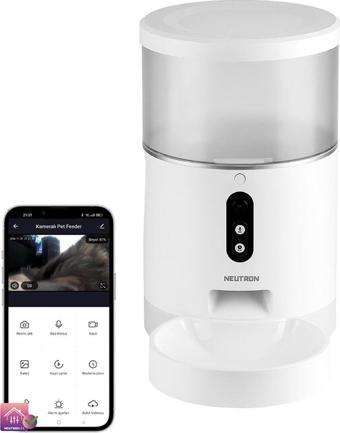 Neutron Kameralı Ve Sesli Akıllı Mama Kabı Wi-fi Destekli - Smart Pet Feeder - App Ile Kontrol