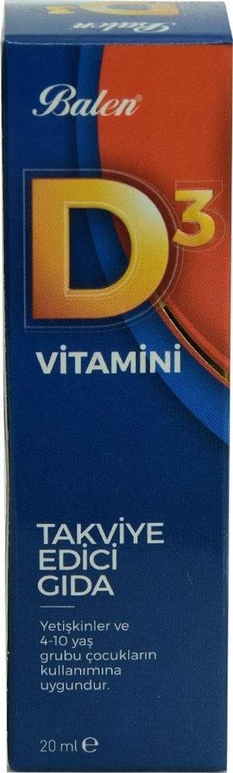 Balen D3 Vitamini Takviye Edici Gıda 20 ML