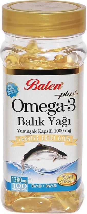 Balen Omega 3 Plus+ Balık Yağı Yumuşak 100 Kapsül