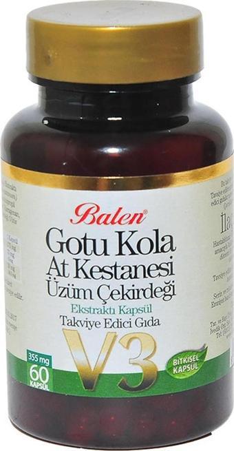 Balen Gotu Kola At Kestanesi Üzüm Çekirdeği Ekstratı V3 60 Kapsül