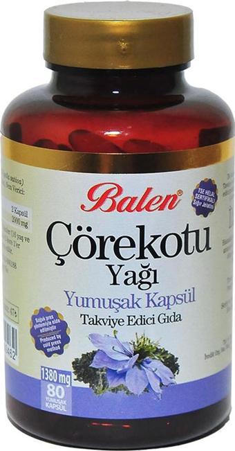 Balen Çörek Otu Yağı 1380 Mg Yumuşak 80 Kapsül