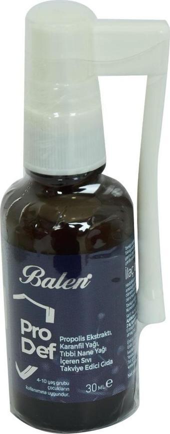 Balen Prodef Propolis Ekstraktı Karanfil ve Nane Yağlı Takviye Edici Gıda 30 ML