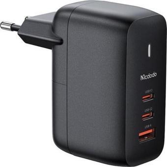 Mcdodo Ch-0291 Gan 65w Type-c Ve Usb 3 Girişli Hızlı Şarj Adaptörü - Siyah