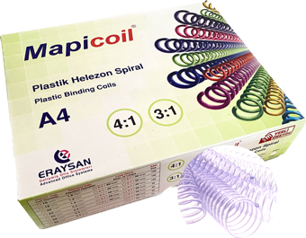 MAPİCOİL 4:1 PLASTİK HELEZON SPİRAL 16MM.ŞEFFAF 100 AD. 48LOP