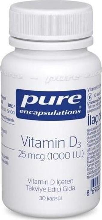 Pure Vitamin D3 25 Mcg 1000 Iu - 30 Kapsül