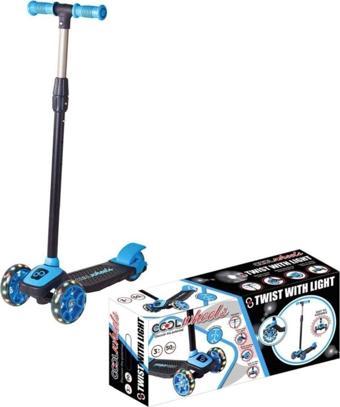 Furkan Toys Mavi Cool Wheels Twist Led Işıklı 3 Tekerlekli Yükseklik Ayarlı Scooter