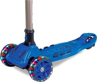 Furkan Toys Maxi Cool Wheels Mavi Led Işıklı 3 Tekerlekli Yükseklik Ayarlı Scooter 50kg