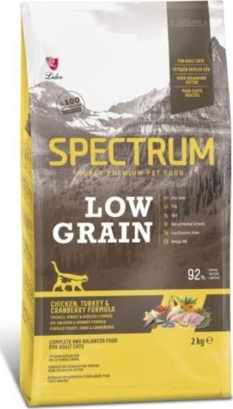 Lider Spectrum Low Grain Yetişkin Kediler Için Tavuklu, Hindili Ve Kızılcıklı Az Tahıllı 2 Kg