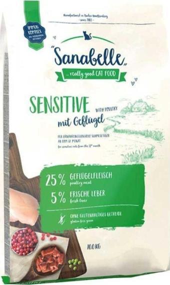 Sanabelle Sensitive Gulutensiz Kümes Hayvanlı Yetişkin Kedi Maması 10 Kg