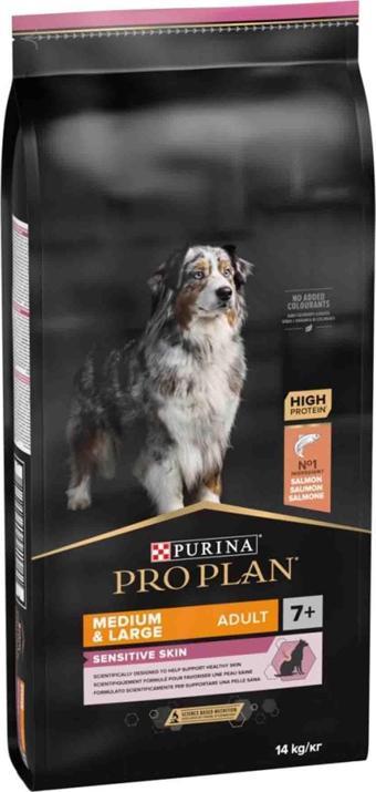 Pro Plan Sensitive Skin Senior 7 Yaş Üzeri Somonlu Orta ve Büyük Irk Yaşlı Köpek Maması 14 Kg