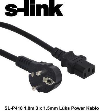 S-link SL-P418 1.8m 3 x 1.5mm Lüks Power Kablo