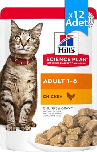 Hill's Tavuklu Yetişkin Konserve Kedi Maması 85 Gr X 12 Adet