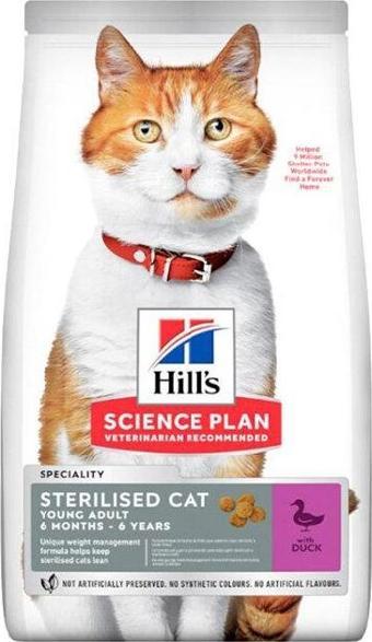 Hill's Sterilised Ördekli Young Adult Kedi Maması 8+2 KG