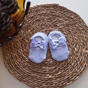 MARS BABY Kız Bebek Lila Fiyonklu Babet Çorap