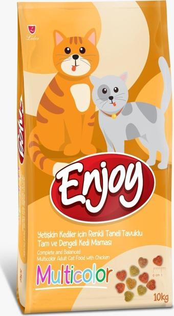 Enjoy Renkli Tavuklu Yetişkin Kedi Maması 10 KG