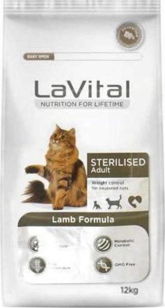 LaVital Sterilised Kuzu Etli Kedi Maması - 12 Kg